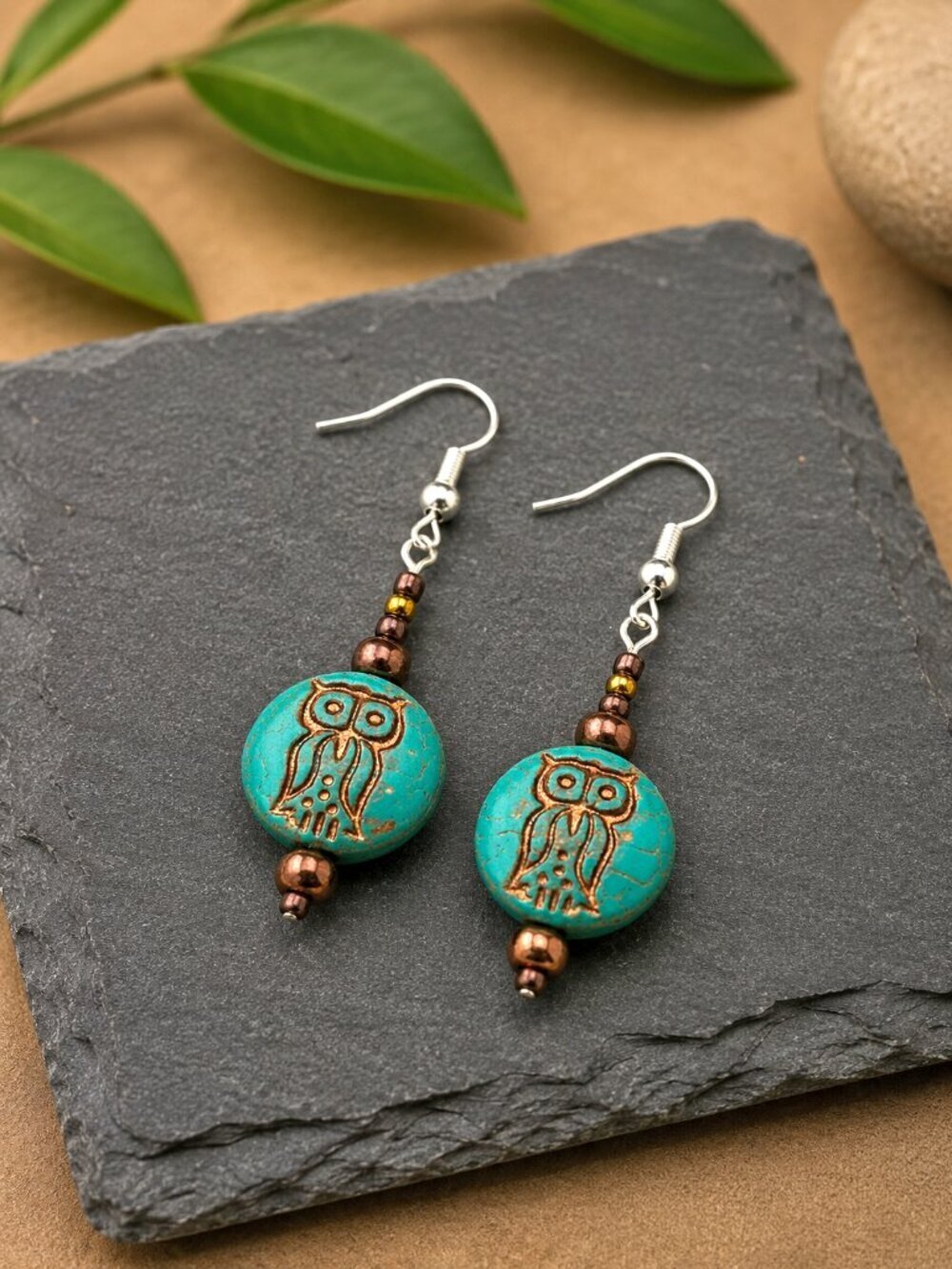 Handmade Owl Drop Earrings | Sterling Silver - Picture 5 of 7